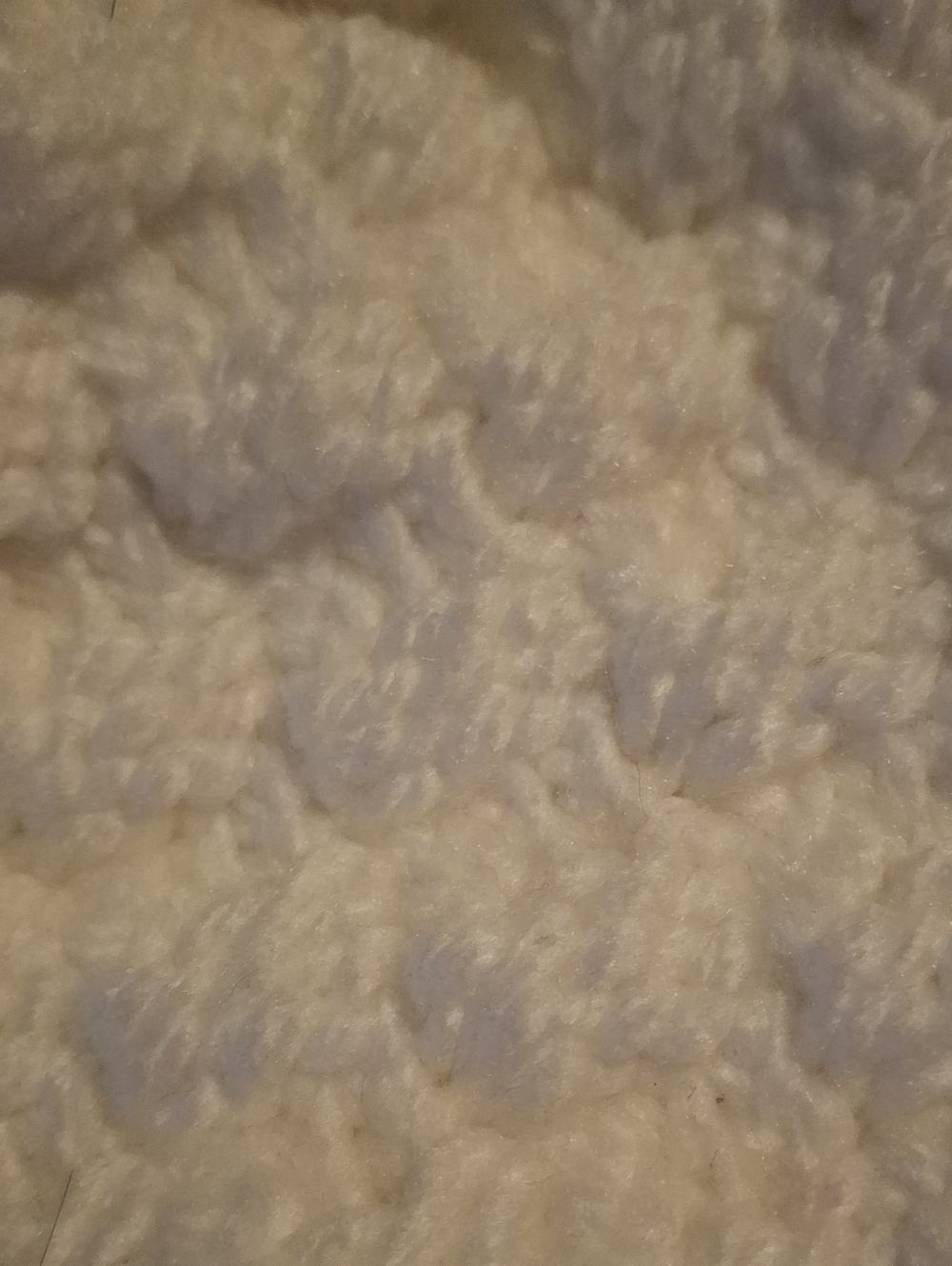Hand-knit White Checkerboard Knit Winter Hat With Large Faux Fur Pompom - Picture 3 of 6